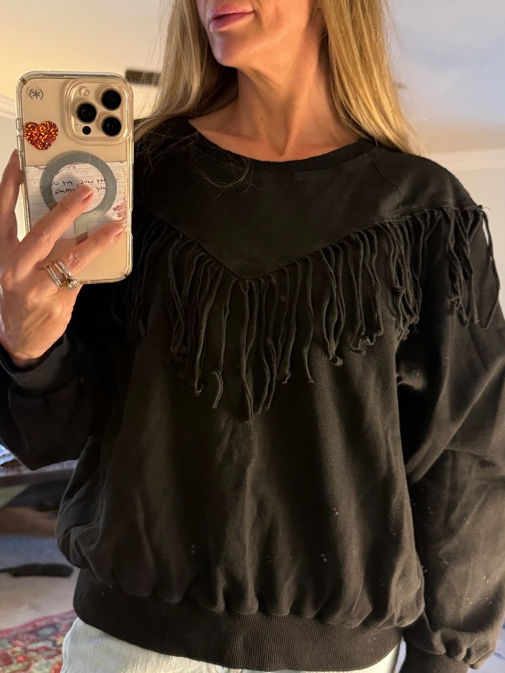 Newberry Kustoms Size L Fringed Rodeo Sweater Top
